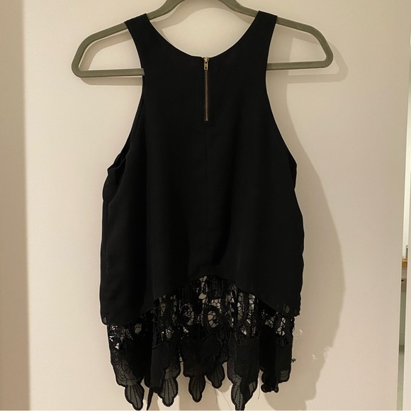 Tank Top Blouse with Crochet Detail Trim - Picture 3 of 5